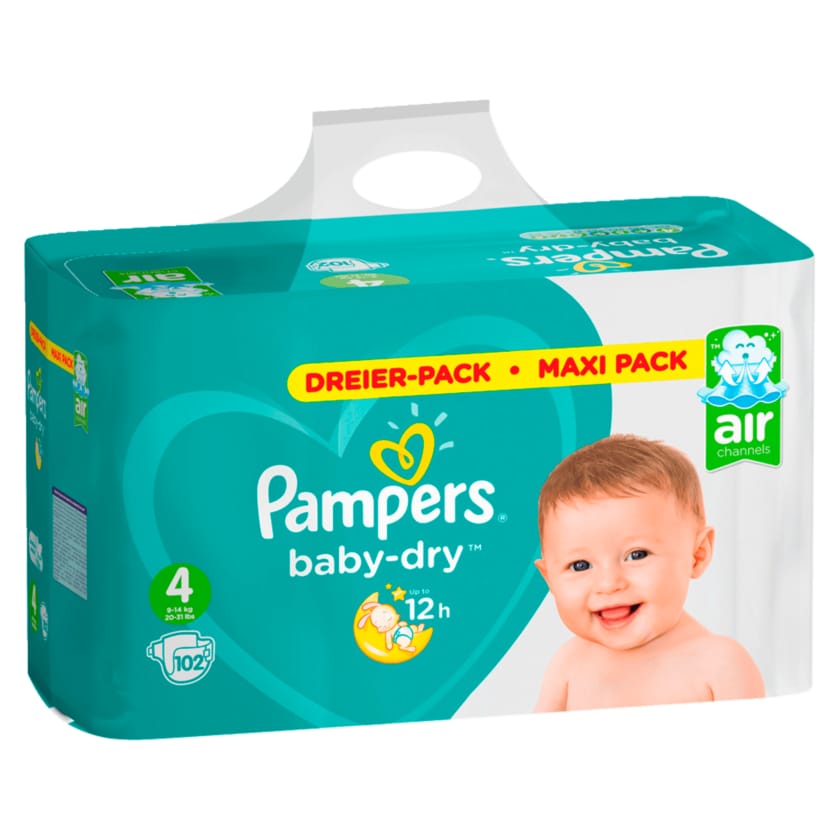 Pampers Baby-Dry Windeln Gr.4 Maxi Pack 102 Stück
